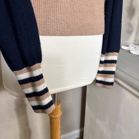 Madewell sweater pullover Colorblock Baybrook dark indigo NWT size XXS - Picture 3 of 7